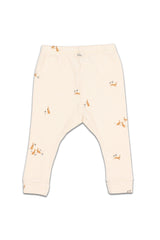 Legging bébé pour idée cadeaux de naissance original - Buho - Legging Imprimé Lapins Ecru en coton bio - Photo 2