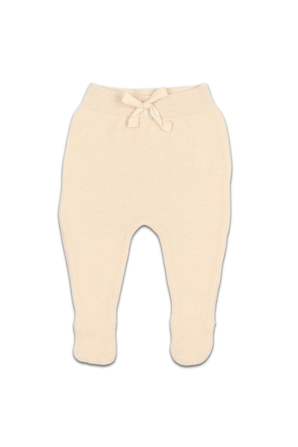 Legging bébé pour idée cadeaux de naissance original - Buho - Legging avec Pieds Ecru en coton bio - Photo 2