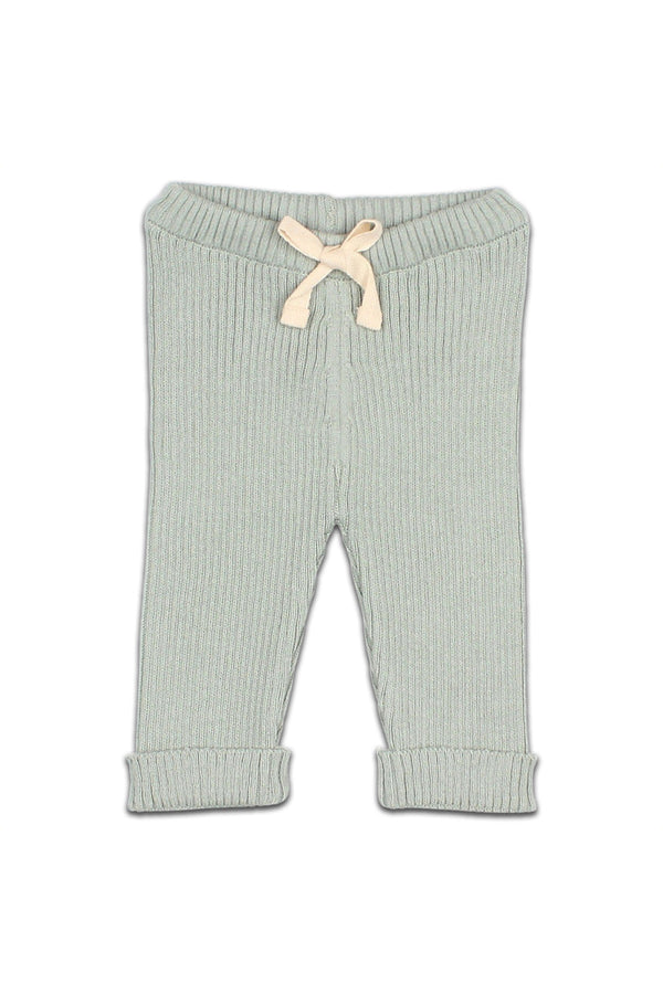 Legging bébé pour cadeau de naissance original - Buho - Legging en Tricot Côtelé Cactus Vert Clair en coton bio - Photo 1