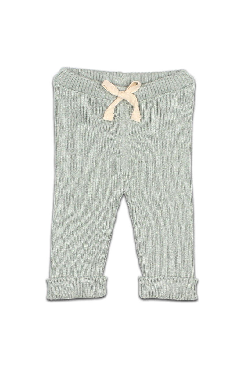 Legging bébé pour cadeau de naissance original - Buho - Legging en Tricot Côtelé Cactus Vert Clair en coton bio - Photo 1