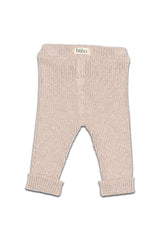 Legging bébé pour idée cadeaux de naissance original - Buho - Legging en Tricot Côtelé Sesame Beige en coton bio - Photo 2