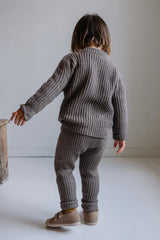 Legging Bébé en Coton Bio -  Studio Bohème  -  Legging Grove Brun Nocciolata Gris - Photo 2