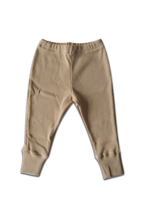 Pantalon bébé pour cadeau de naissance original - Minabulle - Legging Alba Latte en coton bio - Photo 1