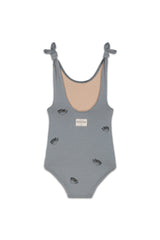 Maillot de Bain Une Pièce Roberta Poisson Boule Bleu Gris