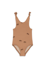 Maillot de Bain Une Pièce Roberta Poisson Boule Indian Tan Brun