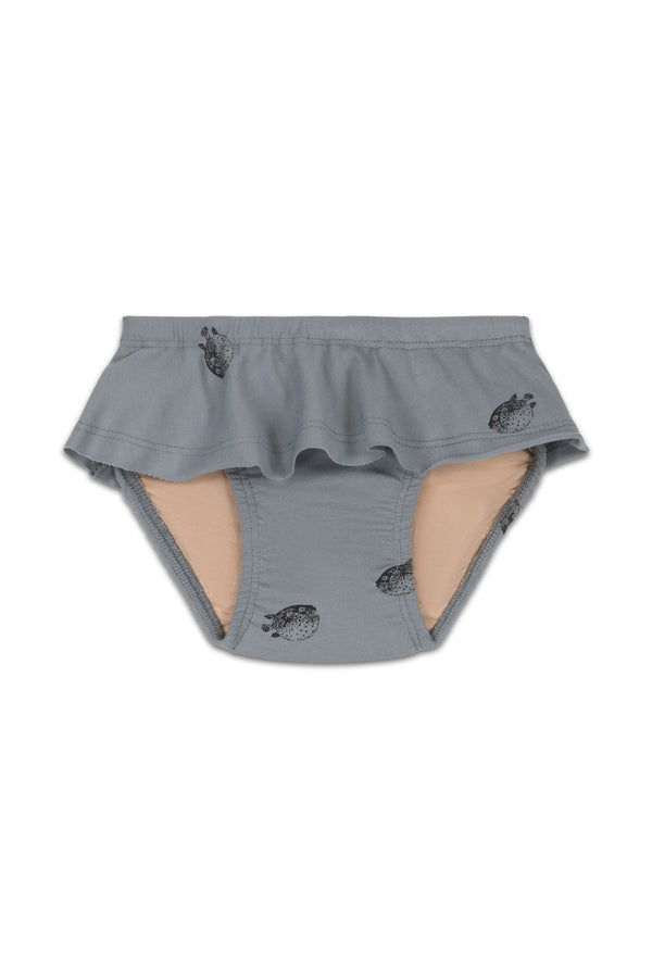 Culotte de Maillot de Bain Mimi Poisson Boule Bleu Gris