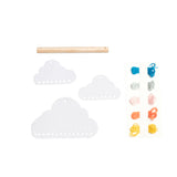 Jeu d'éveil bébé pour idée cadeaux de naissance original - Fabelab - Mobile DIY Nuages Arc-en-Ciel Multicolore en coton bio - Photo 3