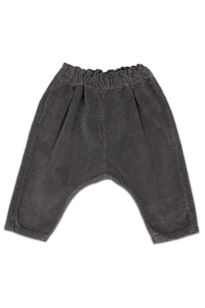 Pantalon bébé pour cadeau de naissance original - Buho - Pantalon Romance Corduroy Gris Anthracite en coton bio - Photo 1