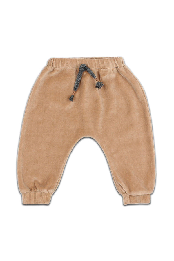 Pantalon bébé pour cadeau de naissance original - Buho - Pantalon en Velours Beige en coton bio - Photo 1