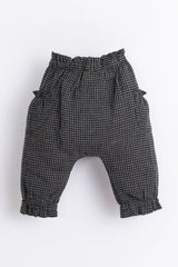 Pantalon bébé pour idée cadeaux de naissance original - Play Up - Pantalon Vichy Gris Antracite en coton bio - Photo 2