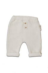 Pantalon bébé pour cadeau de naissance original - Paulin - Pantalon Gabin Crème en coton bio - Photo 1