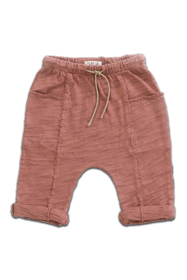 Pantalon bébé pour cadeau de naissance original - Play Up - Pantalon Flamé Jersey Bordeaux en coton bio - Photo 1