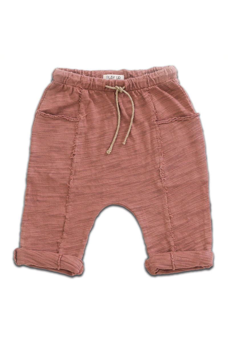 Pantalon bébé pour cadeau de naissance original - Play Up - Pantalon Flamé Jersey Bordeaux en coton bio - Photo 1