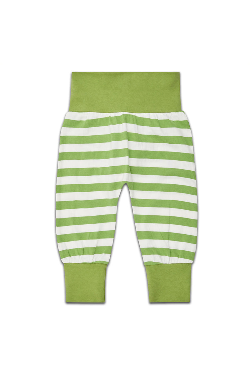 Pantalon bébé pour cadeau de naissance original - Sense Organics - Pantalon Rayures Vertes en coton bio - Photo 1