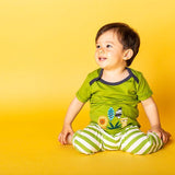 Pantalon bébé pour idée cadeaux de naissance original - Sense Organics - Pantalon Rayures Vertes en coton bio - Photo 3