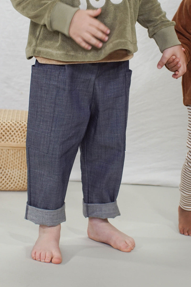 Pantalon bébé pour idée cadeaux de naissance original - Minabulle - Pantalon Anatole Jeans en coton bio - Photo 2