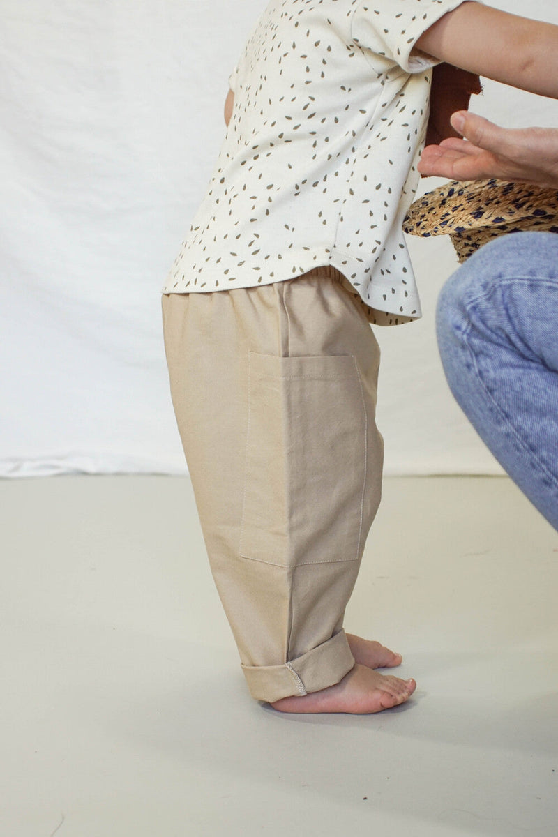 Pantalon bébé pour idée cadeaux de naissance original - Minabulle - Pantalon Anatole Latte en coton bio - Photo 4