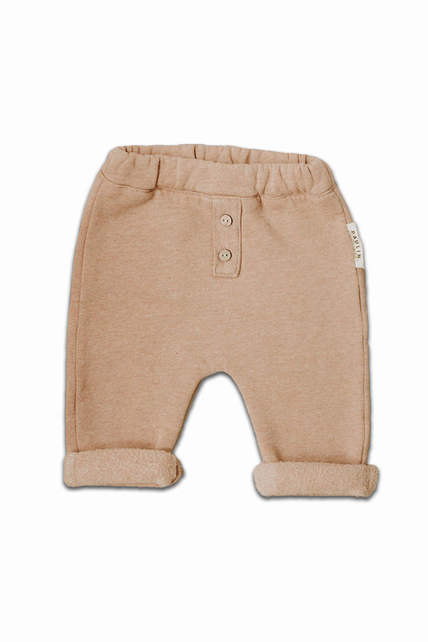 Pantalon bébé pour cadeau de naissance original - Paulin - Pantalon Gabin Noisette en coton bio - Photo 1