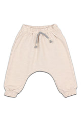 Pantalon bébé pour cadeau de naissance original - Buho - Pantalon Intérieur Polaire Beige en coton bio - Photo 1
