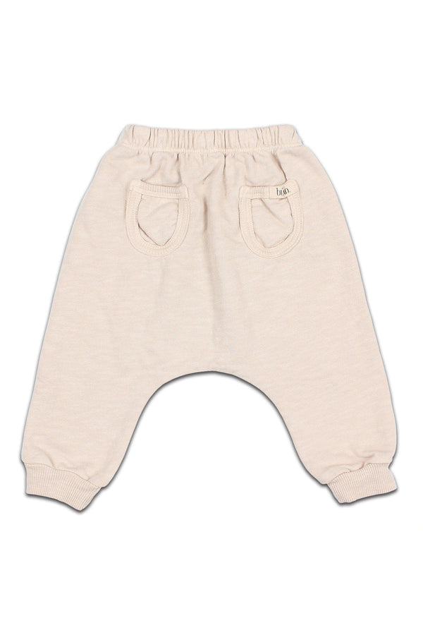 Pantalon bébé pour idée cadeaux de naissance original - Buho - Pantalon Intérieur Polaire Beige en coton bio - Photo 2