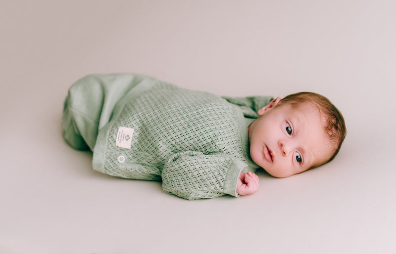 Pochon de Naissance Menthe (pull, legging & bonnet) Vert Clair