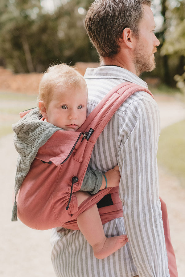 Porte-Bébé en Coton Bio Néobulle Mei Tai Evolu'bulle Acajou Rose