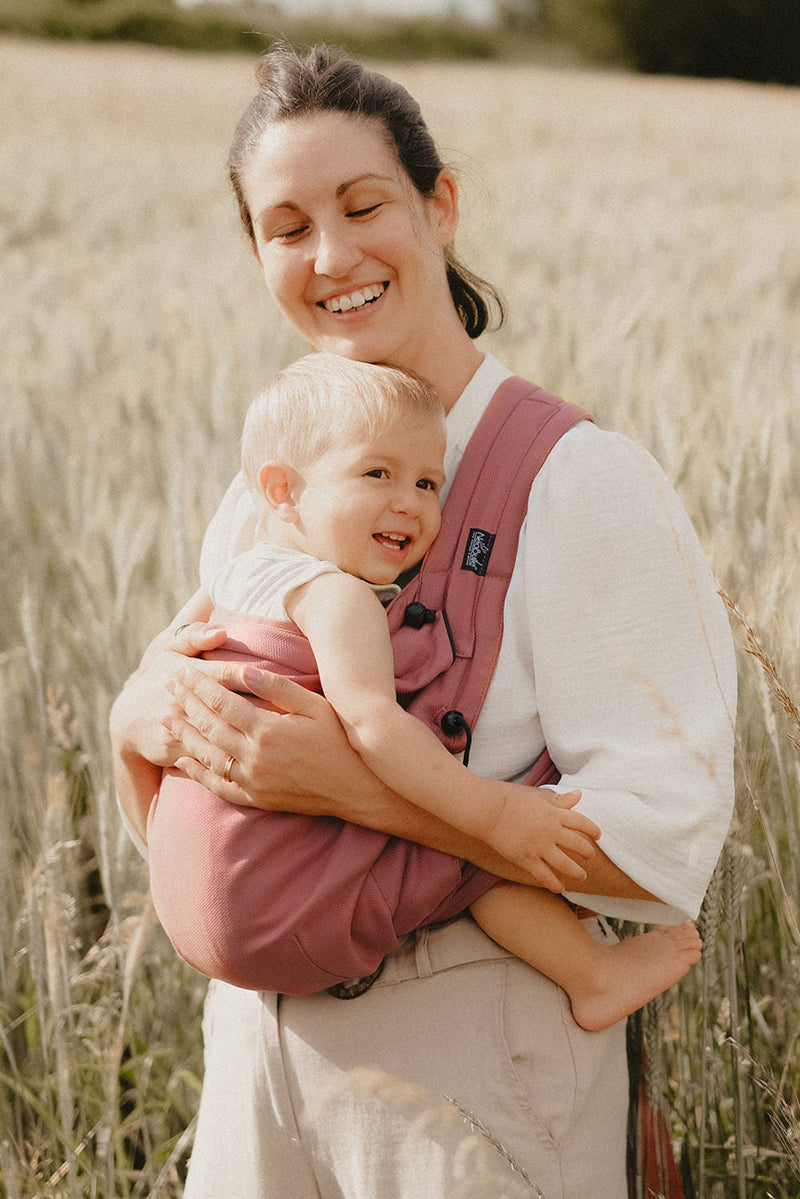 Porte-Bébé en Coton Bio Néobulle Mei Tai Evolu'bulle Acajou Rose