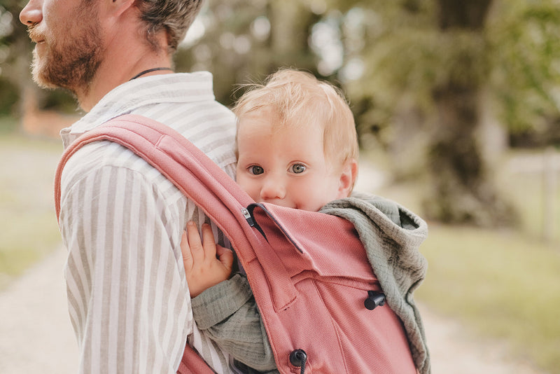 Babytrage aus Bio-Baumwolle Néobulle Mei Tai Evolu'bulle Mahagoni Pink