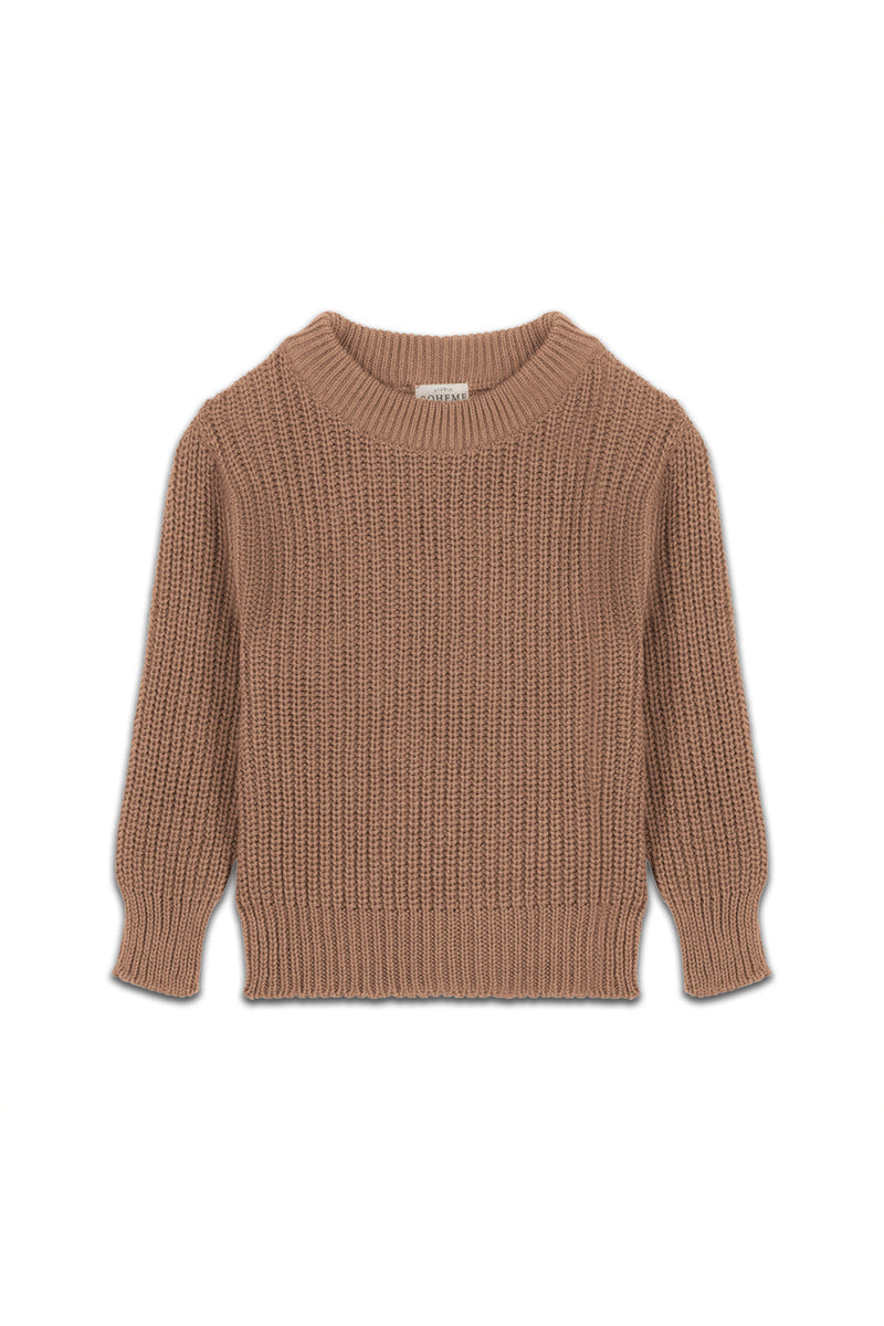 Pull Bébé en Coton Bio -  Studio Bohème  -  Pull Bun Beige Tesero Marron - Photo 1