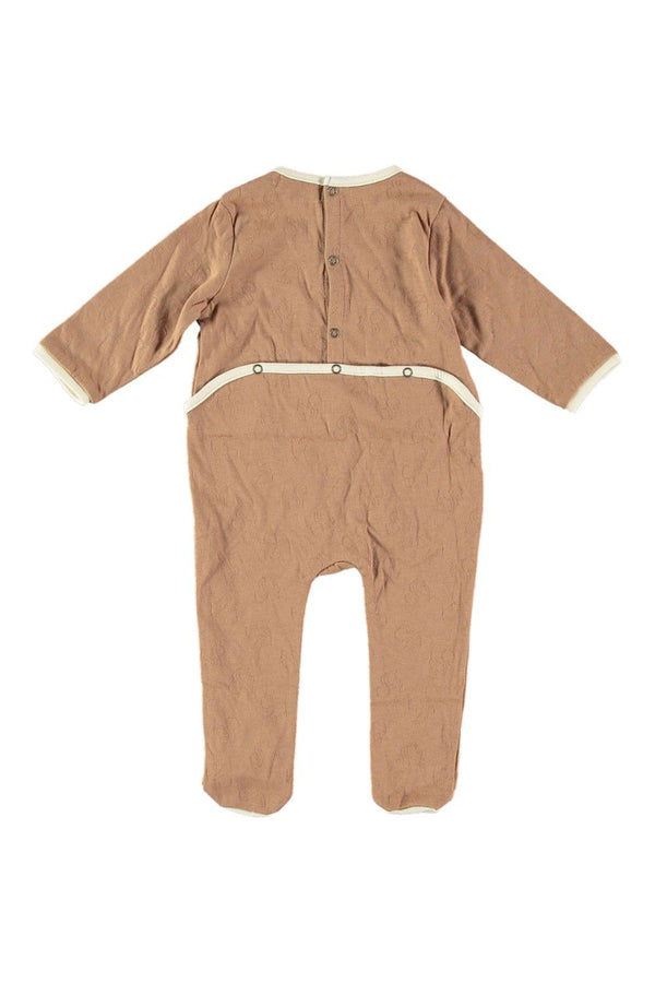 Pyjama bébé pour idée cadeaux de naissance original - Risu Risu - Pyjama Domino Chataigne Marron en coton bio - Photo 2