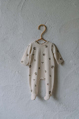 Pyjama bébé pour idée cadeaux de naissance original - Studio Bohème - Pyjama Chubby Petites Prunes Ecru en coton bio - Photo 4