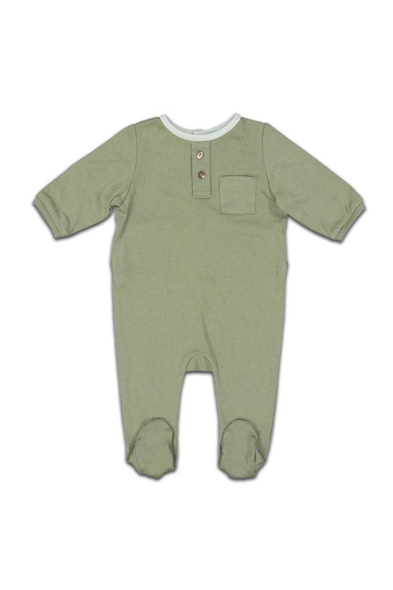 Pyjama bébé pour cadeau de naissance original - Risu Risu - Pyjama Domino Kaki Clair en coton bio - Photo 1
