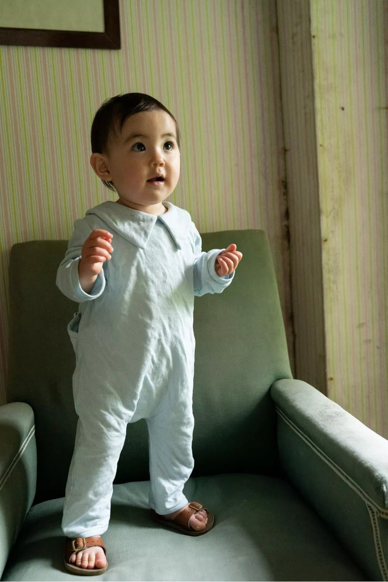 Pyjama bébé pour idée cadeaux de naissance original - Risu Risu - Pyjama Senzo Myosotis Bleu en coton bio - Photo 2
