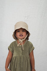 Robe bébé pour idée cadeaux de naissance original - Minabulle - Robe Nora en Eponge Kaki en coton bio - Photo 4