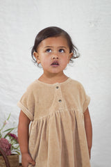 Robe bébé pour idée cadeaux de naissance original - Minabulle - Robe Nora en Eponge Latte en coton bio - Photo 3