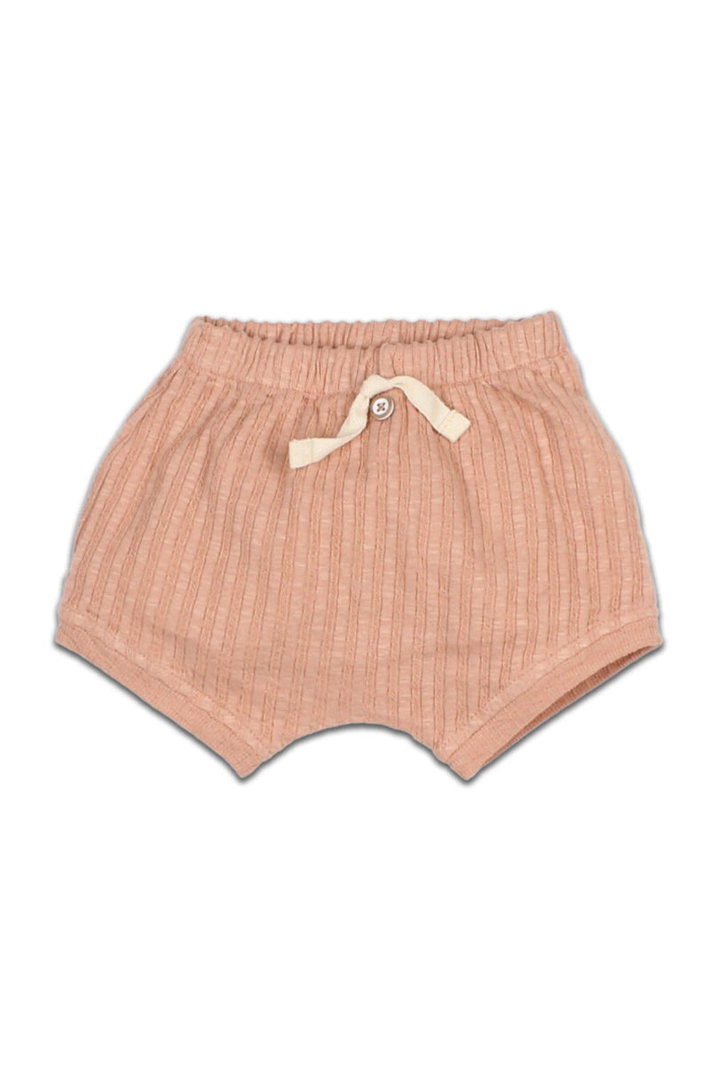 Short bébé pour cadeau de naissance original - Buho - Short Côtelé en Coton Bio Bois de Rose en coton bio - Photo 1