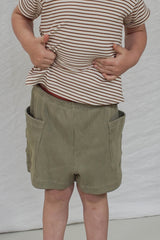 Short bébé pour idée cadeaux de naissance original - Minabulle - Short Abel Kaki en coton bio - Photo 3
