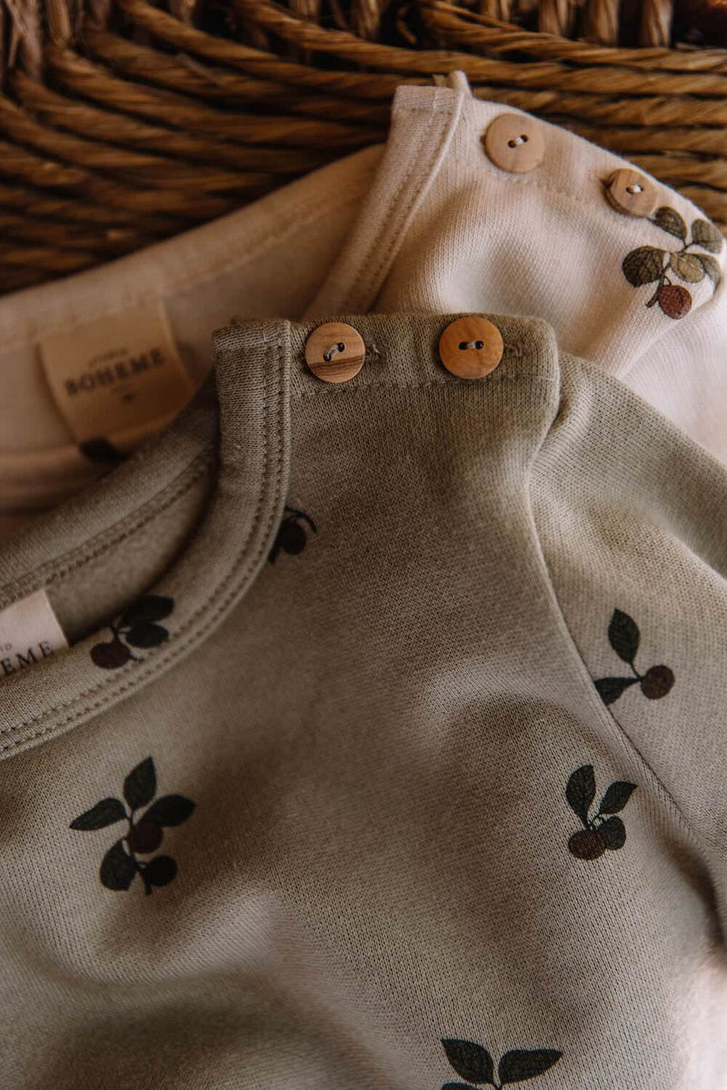 Sweat bébé pour idée cadeaux de naissance original - Studio Bohème - Sweat Shirt Noé Prunes Ecru en coton bio - Photo 7