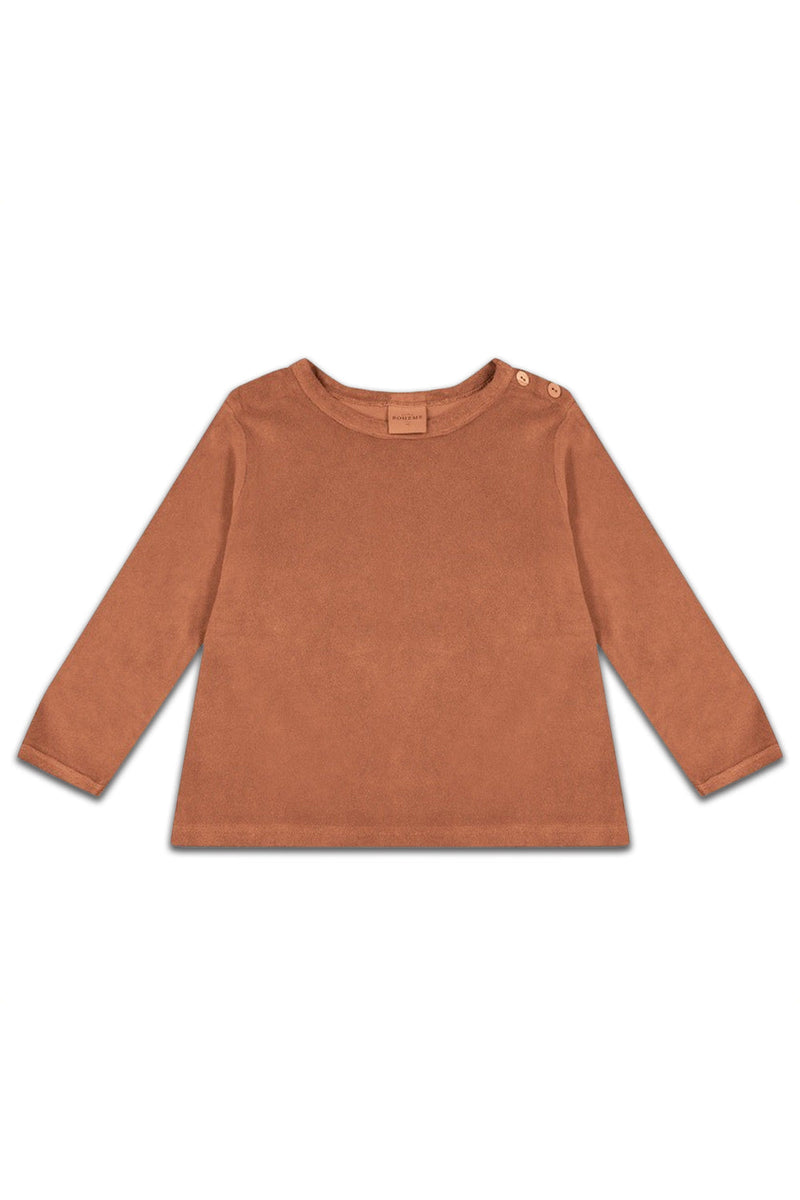 Sweat bébé pour cadeau de naissance original - Studio Bohème - Sweat Shirt Pimpi Caramel en coton bio - Photo 1