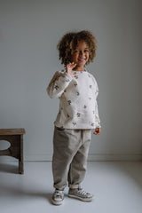 Sweat bébé pour idée cadeaux de naissance original - Studio Bohème - Sweat Shirt Noé Prunes Ecru en coton bio - Photo 2