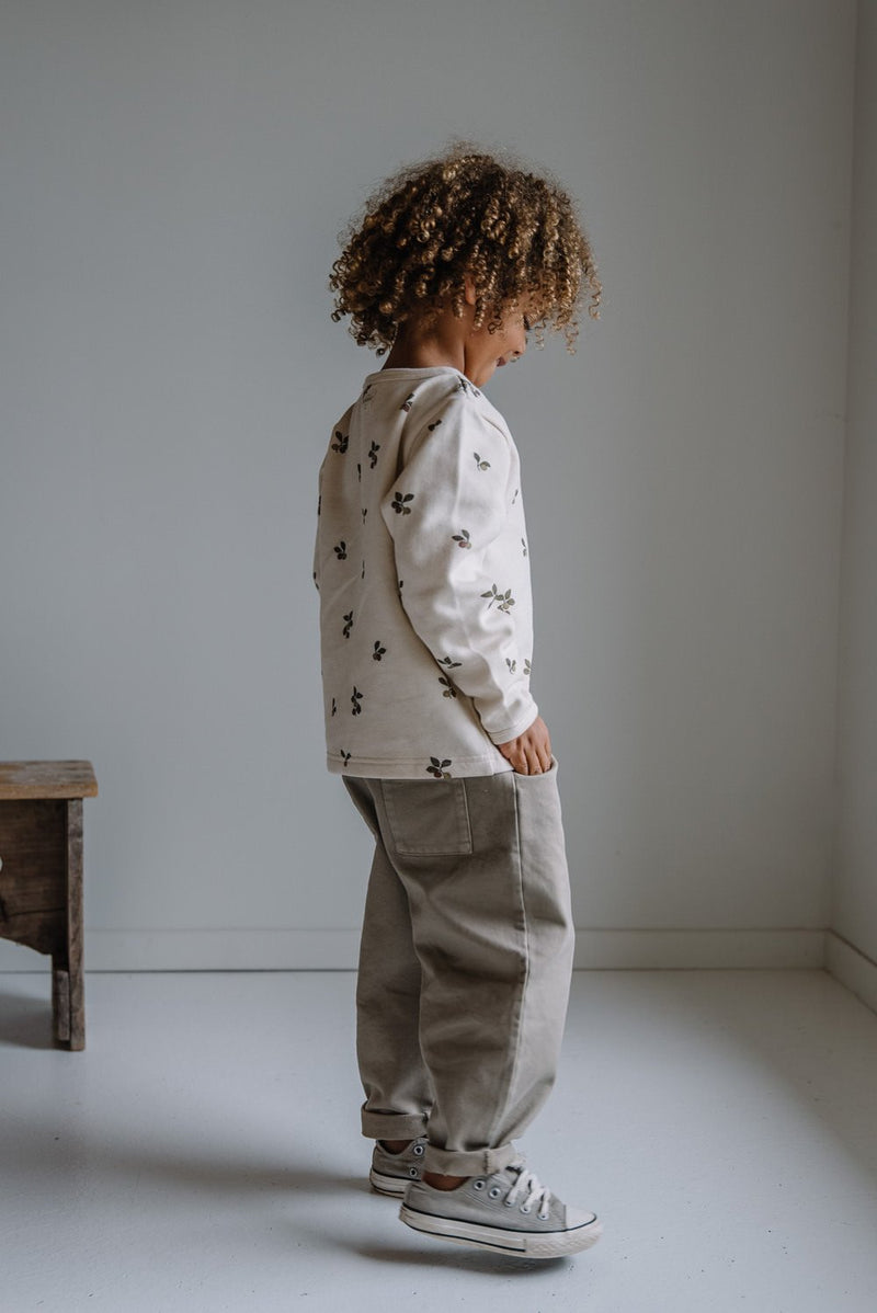 Sweat bébé pour idée cadeaux de naissance original - Studio Bohème - Sweat Shirt Noé Prunes Ecru en coton bio - Photo 5