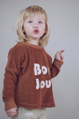 Sweat bébé pour idée cadeaux de naissance original - Minabulle - Sweat Jude Bonjour Cannelle en coton bio - Photo 3