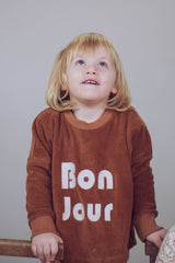 Sweat bébé pour idée cadeaux de naissance original - Minabulle - Sweat Jude Bonjour Cannelle en coton bio - Photo 2