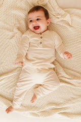 T-Shirt ML bébé pour idée cadeaux de naissance original - Paulin - T-Shirt Mao Crème en coton bio - Photo 2