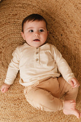 T-Shirt ML bébé pour idée cadeaux de naissance original - Paulin - T-Shirt Mao Crème en coton bio - Photo 6