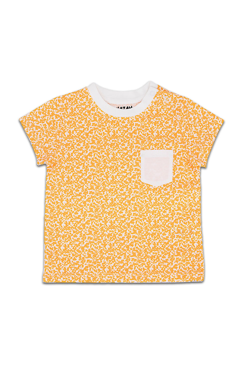T-Shirt MC bébé pour cadeau de naissance original - Yazah - T-Shirt PinkLake Orange en coton bio - Photo 1