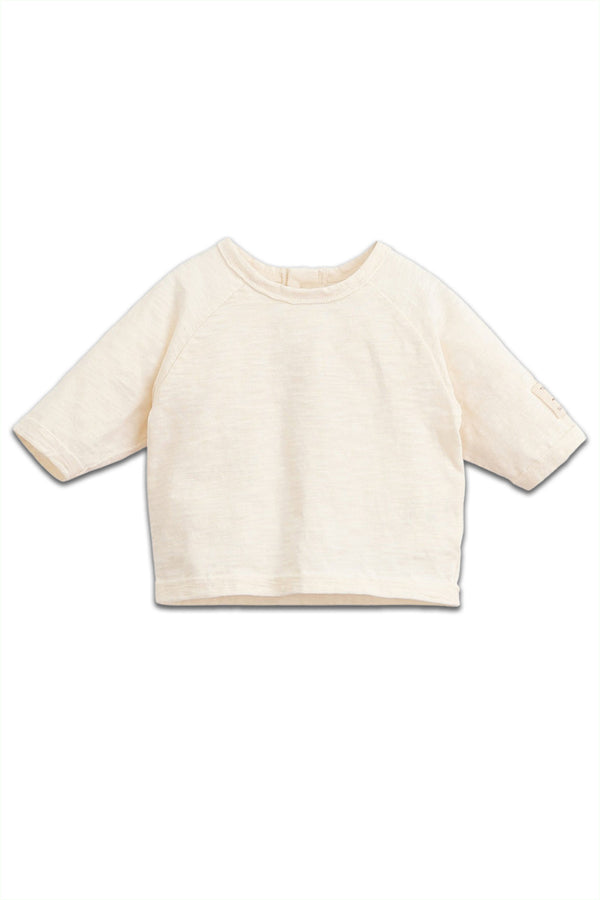 T-Shirt ML bébé pour cadeau de naissance original - Play Up - T-Shirt Jaune Clair en coton bio - Photo 1