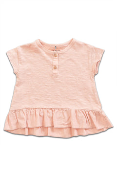 T-Shirt SM bébé pour cadeau de naissance original - Play Up - T-Shirt Flamé Jersey Rose en coton bio - Photo 1