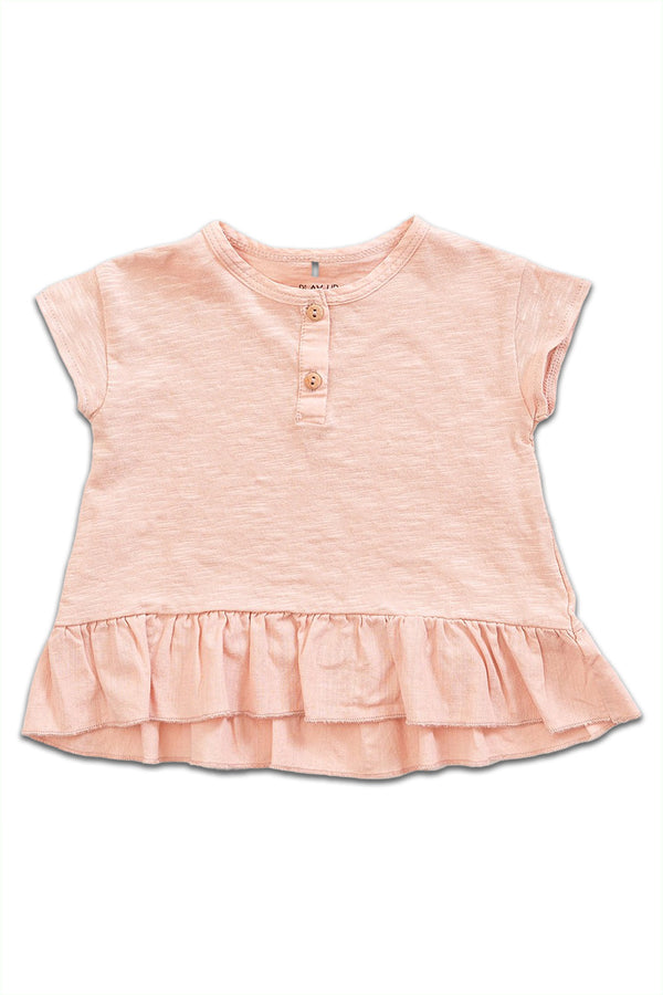 T-Shirt SM bébé pour cadeau de naissance original - Play Up - T-Shirt Flamé Jersey Rose en coton bio - Photo 1