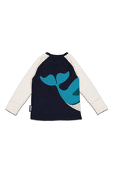 T-Shirt ML bébé pour idée cadeaux de naissance original - Coq en Pâte - T-Shirt Baleine Bleu Marine en coton bio - Photo 2